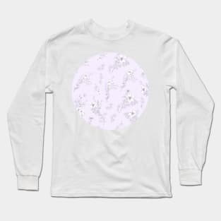 Flowers on pastel purple Long Sleeve T-Shirt